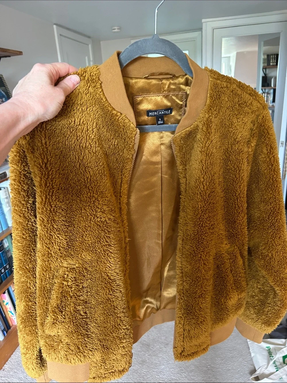 Adorable, soft J. Crew Mercantile Golden Brown Faux Fur Bomber Jacket